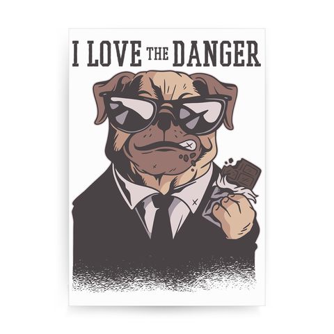 Dog danger print poster wall art decor - Graphic Gear