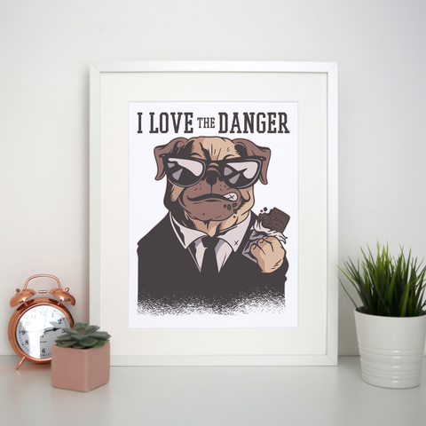 Dog danger print poster wall art decor - Graphic Gear