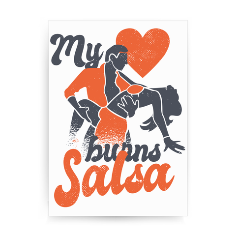 Salsa heart print poster wall art decor - Graphic Gear