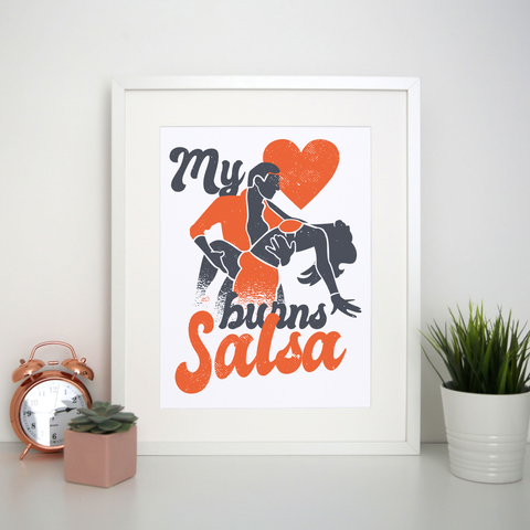Salsa heart print poster wall art decor - Graphic Gear