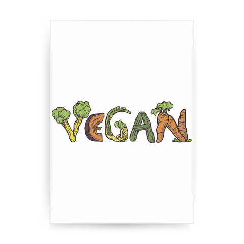 Vegan vegetables print poster wall art decor - Graphic Gear