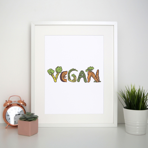 Vegan vegetables print poster wall art decor - Graphic Gear