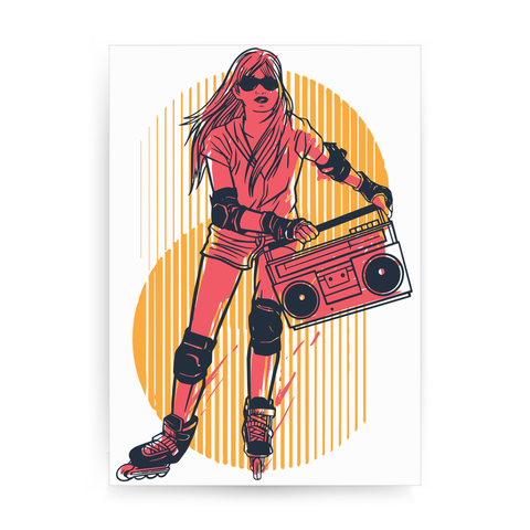 Rollerskates girl hobby print poster wall art decor - Graphic Gear