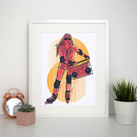 Rollerskates girl hobby print poster wall art decor - Graphic Gear