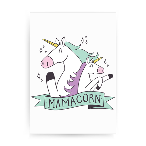 Mama unicorn print poster wall art decor - Graphic Gear
