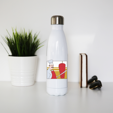 Kebab chef water bottle stainless steel reusable - Graphic Gear