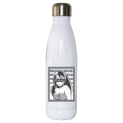 Waifu material anime water bottle stainless steel reusable - Graphic Gear