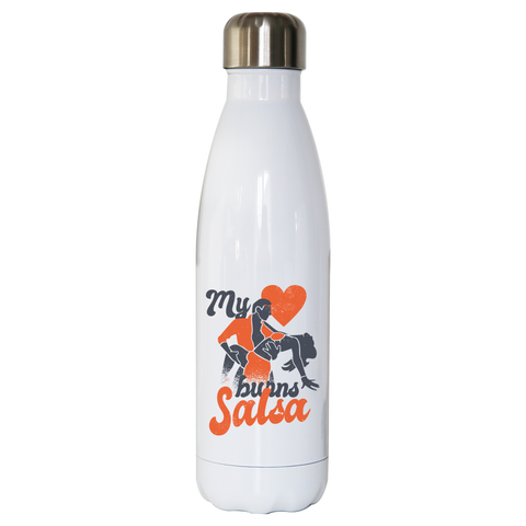 Salsa heart water bottle stainless steel reusable - Graphic Gear