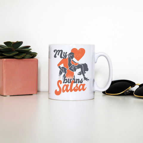 Salsa heart mug coffee tea cup - Graphic Gear