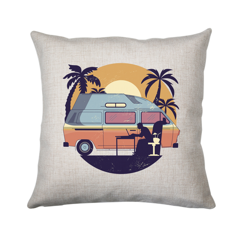 Camper van sunset cushion cover pillowcase linen home decor - Graphic Gear