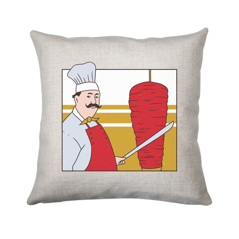 Kebab chef cushion cover pillowcase linen home decor - Graphic Gear