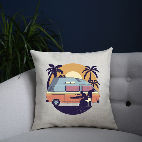 Camper van sunset cushion cover pillowcase linen home decor - Graphic Gear