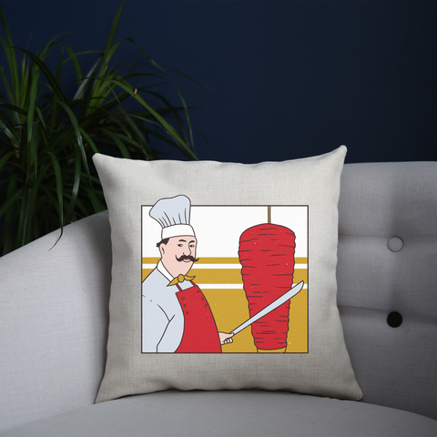 Kebab chef cushion cover pillowcase linen home decor - Graphic Gear