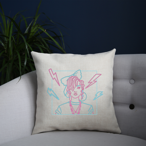 80's girl cushion cover pillowcase linen home decor - Graphic Gear