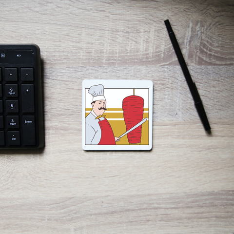 Kebab chef coaster drink mat - Graphic Gear