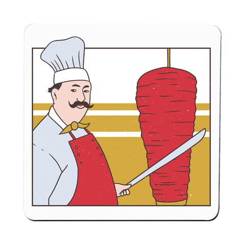 Kebab chef coaster drink mat - Graphic Gear