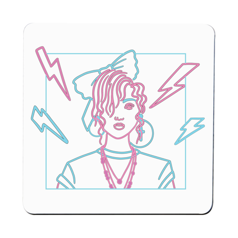80's girl coaster drink mat - Graphic Gear