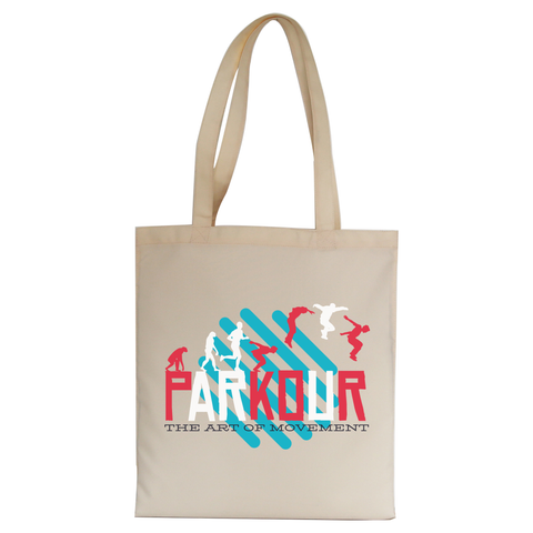 Parkour quote tote bag canvas shopping - Graphic Gear