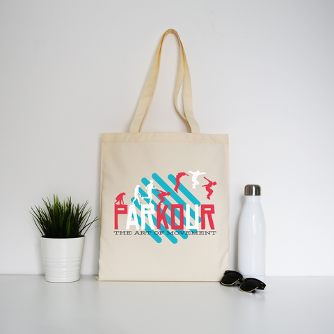 Parkour quote tote bag canvas shopping - Graphic Gear