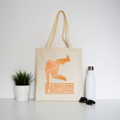 Parkour jump tote bag canvas shopping - Graphic Gear