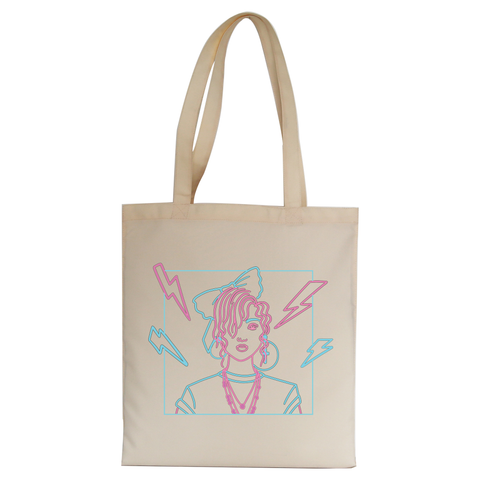 80's girl tote bag canvas shopping - Graphic Gear