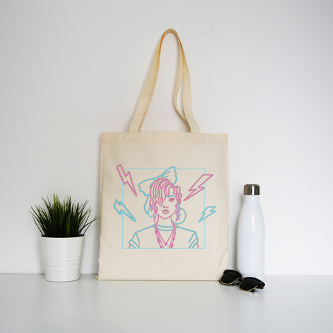 80's girl tote bag canvas shopping - Graphic Gear