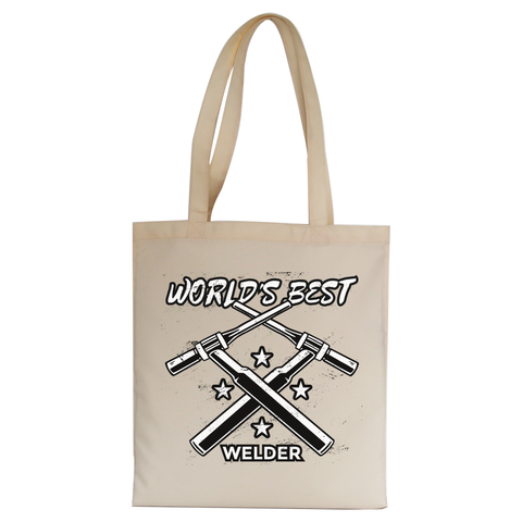 Welder quote tote bag canvas shopping - Graphic Gear