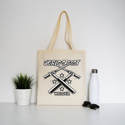 Welder quote tote bag canvas shopping - Graphic Gear