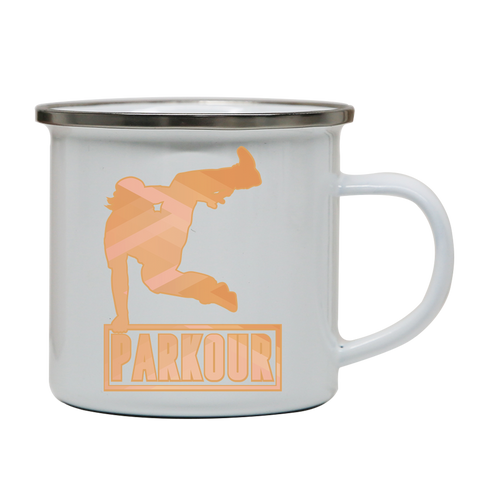 Parkour jump enamel camping mug outdoor cup colors - Graphic Gear