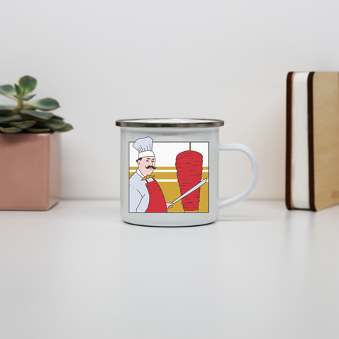 Kebab chef enamel camping mug outdoor cup colors - Graphic Gear