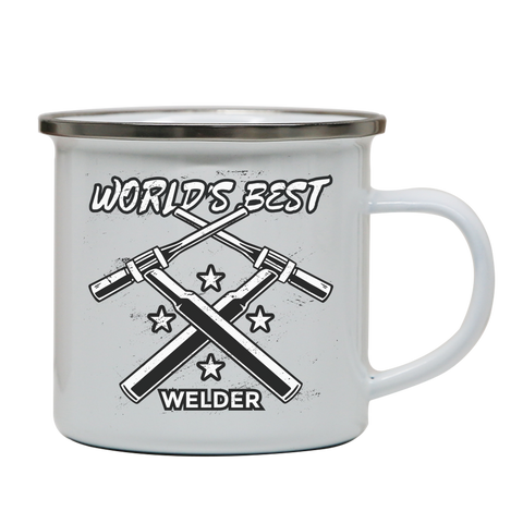 Welder quote enamel camping mug outdoor cup colors - Graphic Gear