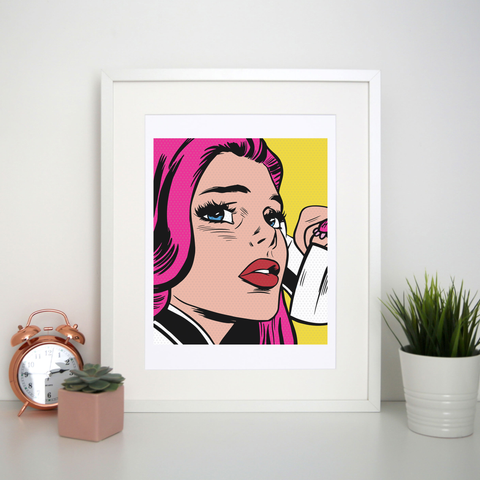 Pop art girl print poster wall art decor - Graphic Gear