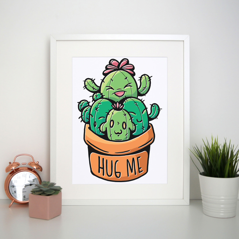 Cacti hug print poster wall art decor - Graphic Gear