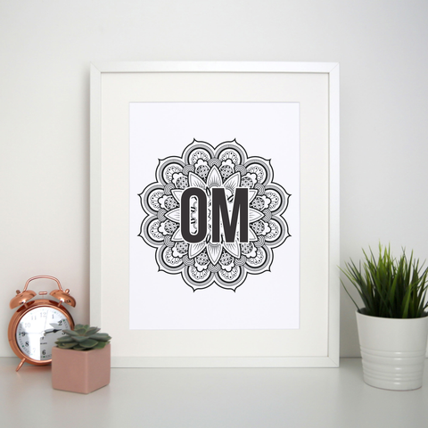 Mandala om ornamental floral print poster wall art decor - Graphic Gear