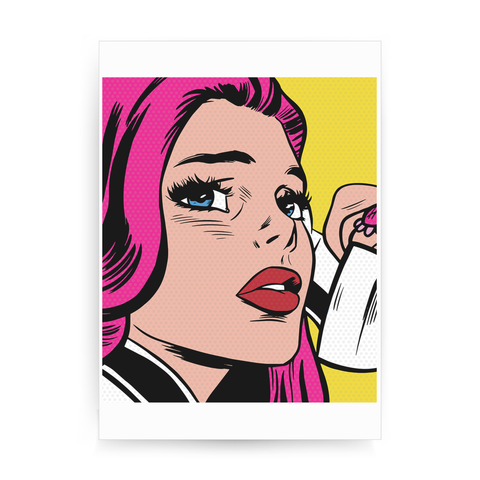 Pop art girl print poster wall art decor - Graphic Gear