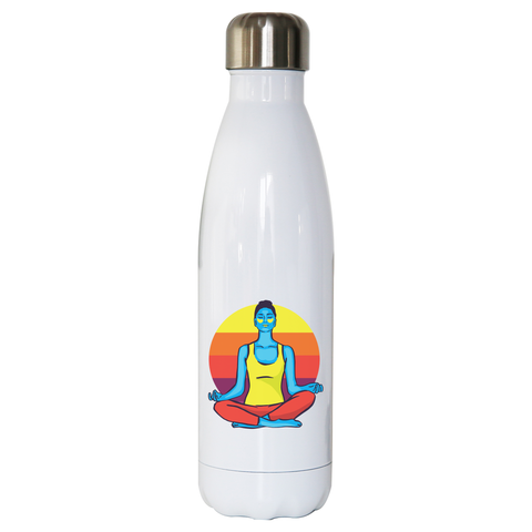 Colorful yoga woman water bottle stainless steel reusable - Graphic Gear