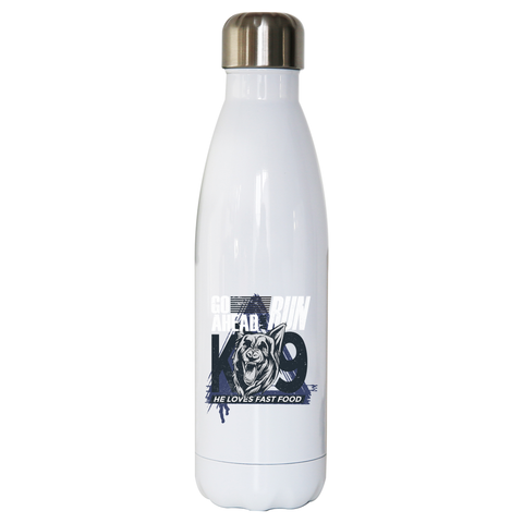Police dog quote water bottle stainless steel reusable - Graphic Gear
