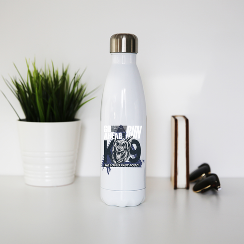 Police dog quote water bottle stainless steel reusable - Graphic Gear