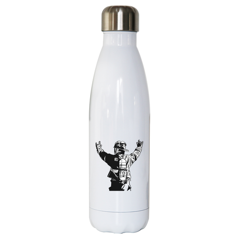 Firefighter rock hands water bottle stainless steel reusable - Graphic Gear