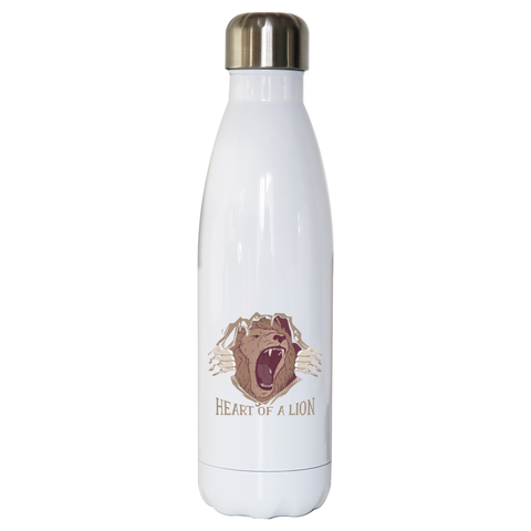 Heart of a lion water bottle stainless steel reusable - Graphic Gear