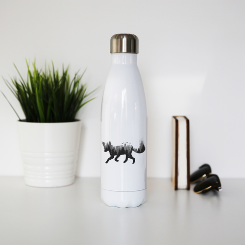 Forest fox animal water bottle stainless steel reusable - Graphic Gear
