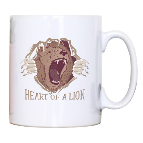 Heart of a lion mug coffee tea cup - Graphic Gear