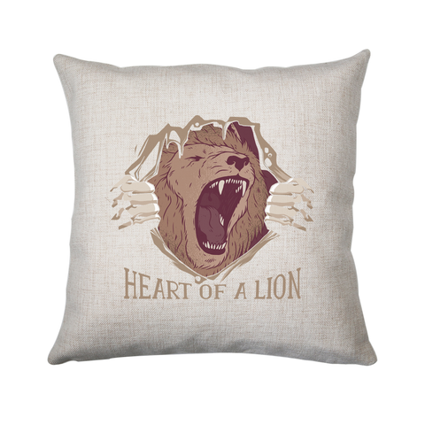 Heart of a lion cushion cover pillowcase linen home decor - Graphic Gear