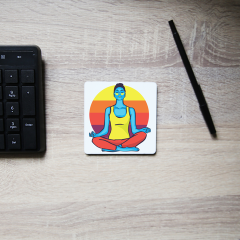 Colorful yoga woman coaster drink mat - Graphic Gear