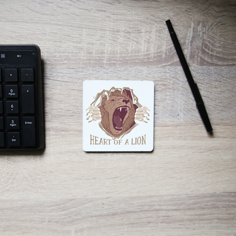 Heart of a lion coaster drink mat - Graphic Gear