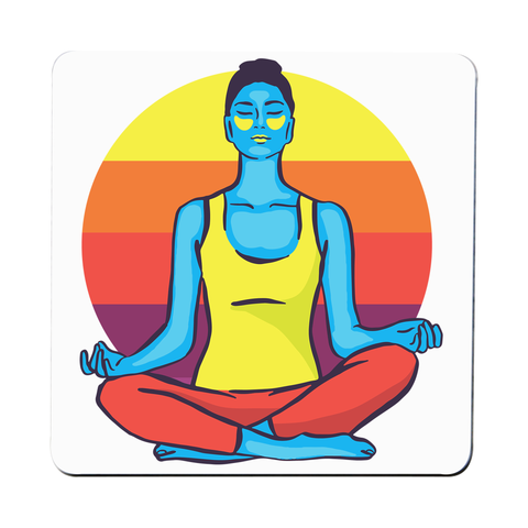 Colorful yoga woman coaster drink mat - Graphic Gear