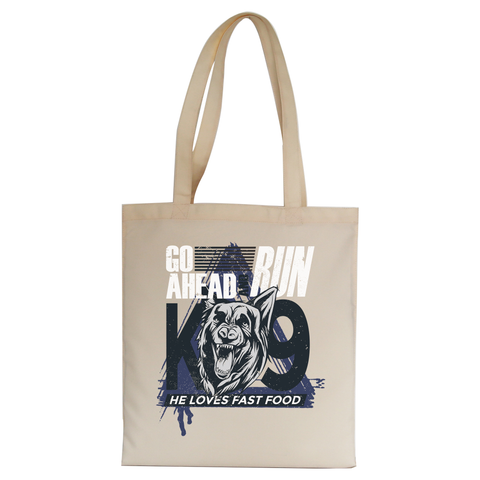 Police dog quote tote bag canvas shopping - Graphic Gear