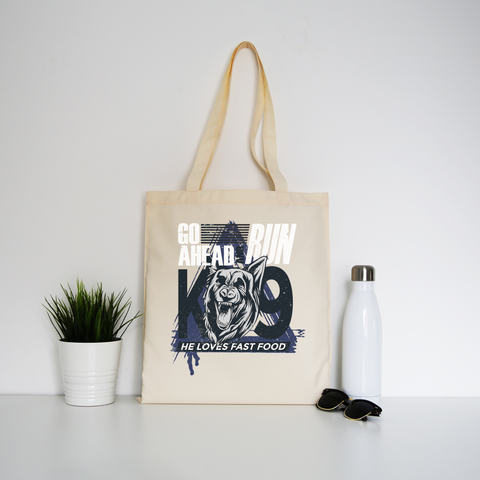 Police dog quote tote bag canvas shopping - Graphic Gear