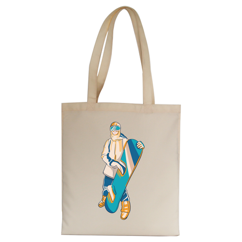 Snowboarder sport tote bag canvas shopping - Graphic Gear
