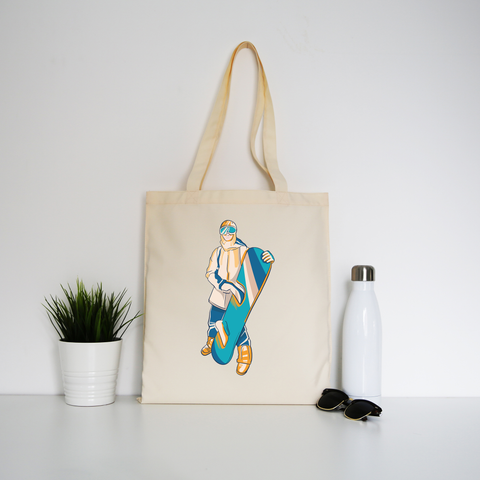 Snowboarder sport tote bag canvas shopping - Graphic Gear